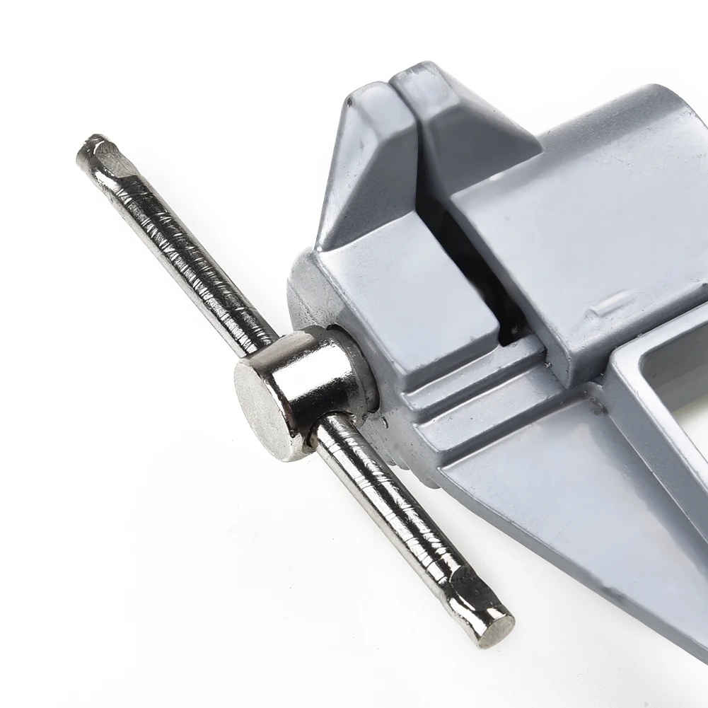DIY Table Bench Vise Heavy Duty Hobby Holding Mini Swivel Tool 1pc Workshop Aluminum alloy Silver Supply Clamp