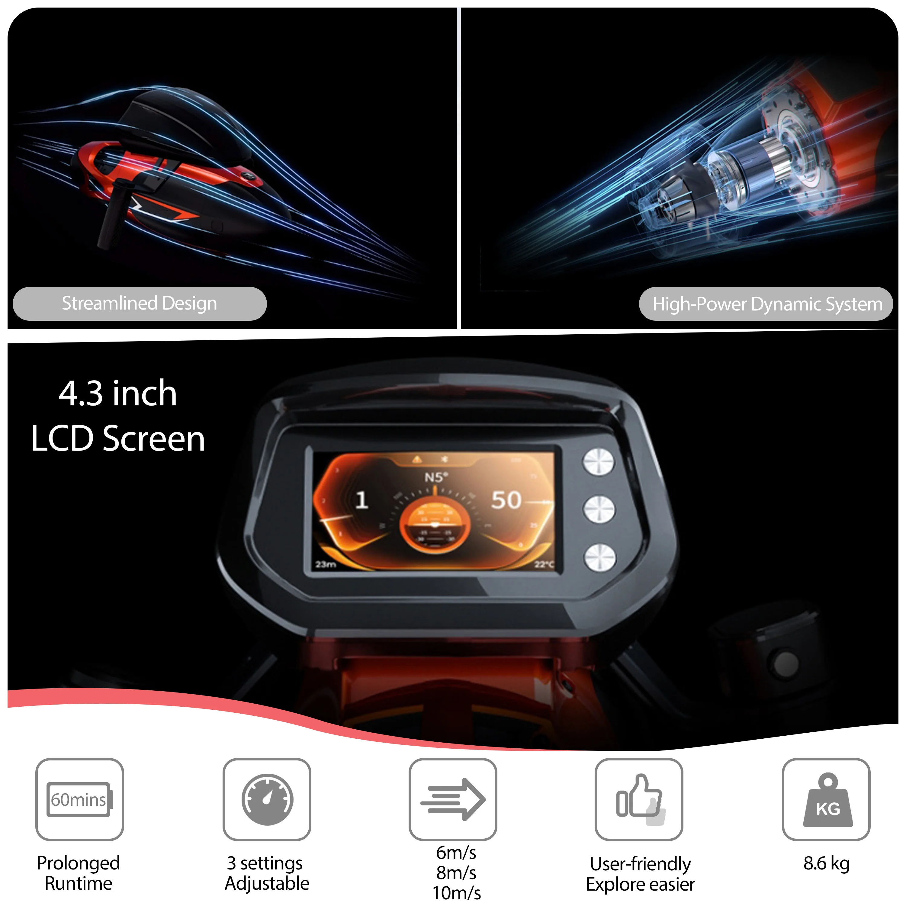2025 Sport Hand Held Underwater Scooter Booster China Under Water Electric Scooter Underwater Water Scooter Dual Battery Diving