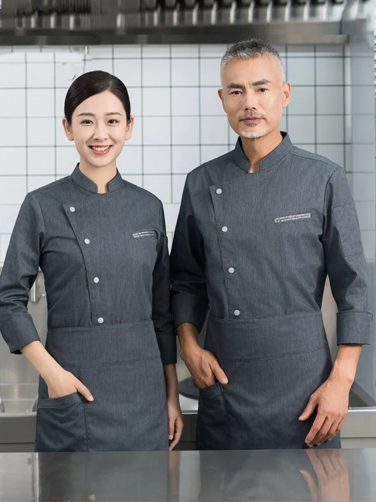 Chaqueta de cocinero para restaurante, uniforme de Chef de Hotel, camisa de cocina para Catering, ropa de camarero de panadería, monos de trabajo para cafetería