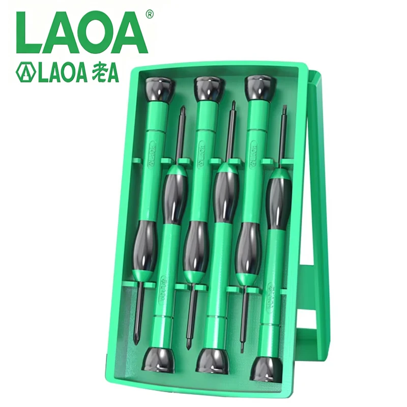 LAOA LA624601 6PCS High Precision Mini Screwdriver Set Chrome Vanadium Steel Strong Magnetic Tip for Watch Electronic Repair