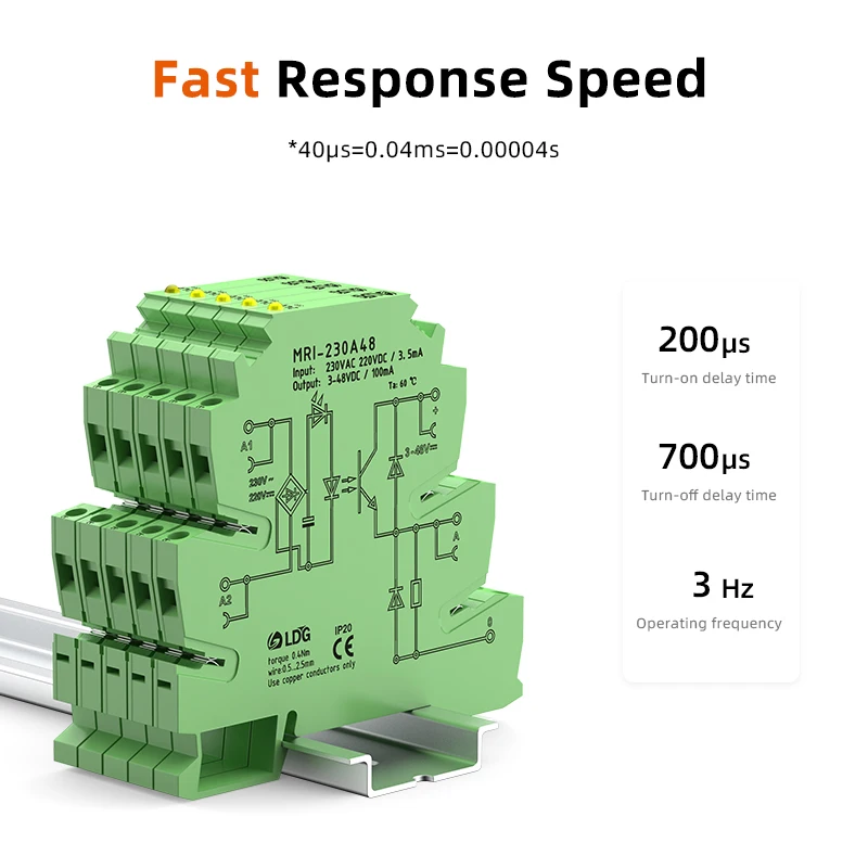 MRI-230A48 Input 230VAC LED Indicator Optocoupler Solid State Optronics Relay Smart Interface Relay Module Photo Signal Relay