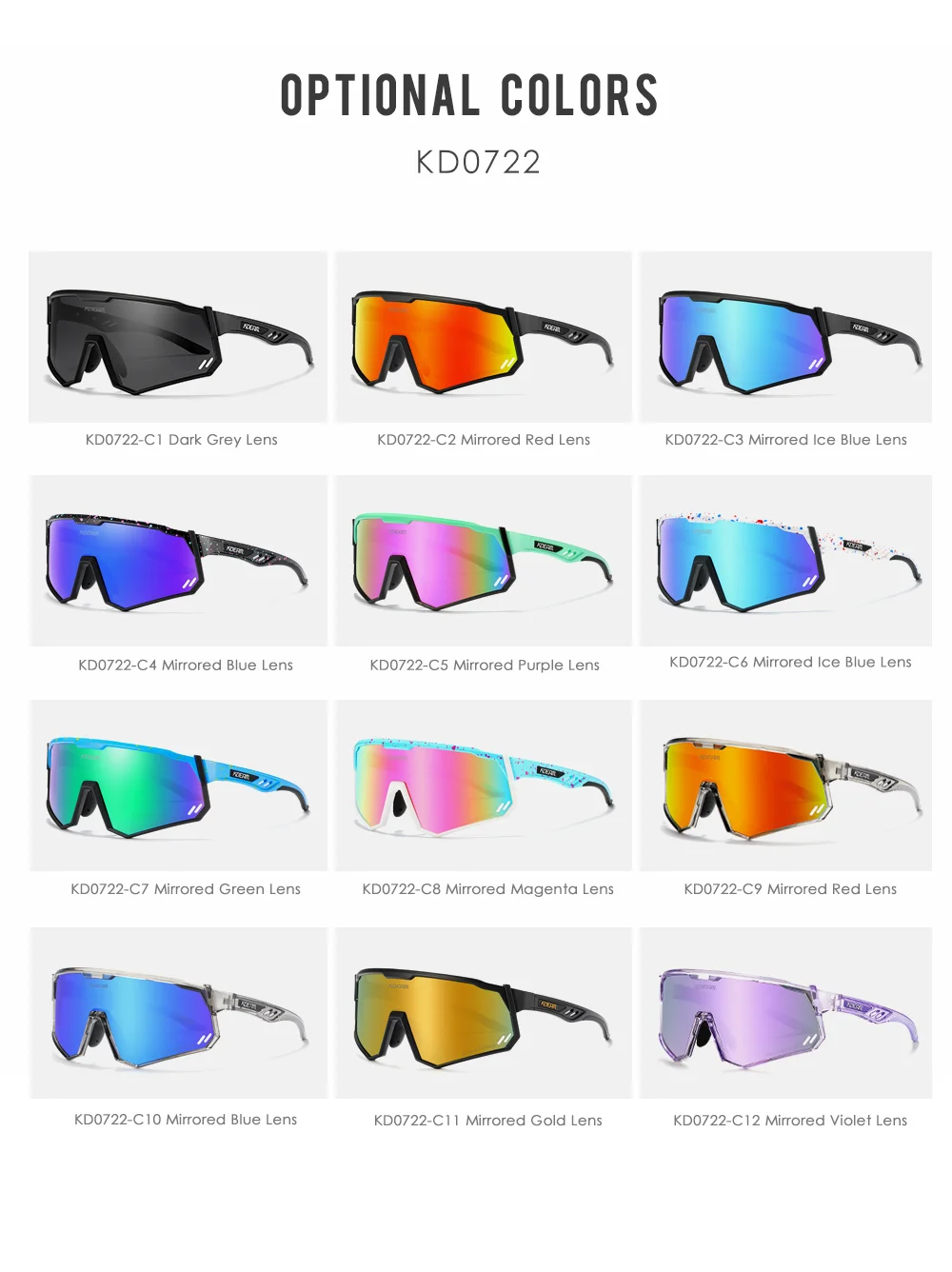Kdeam High-End-Sports onnen brille polarisierte Herren-Fahrrad brille abnehmbarer Tr90-Rahmen und Nasen pads leicht auszu tauschen – Detail 5