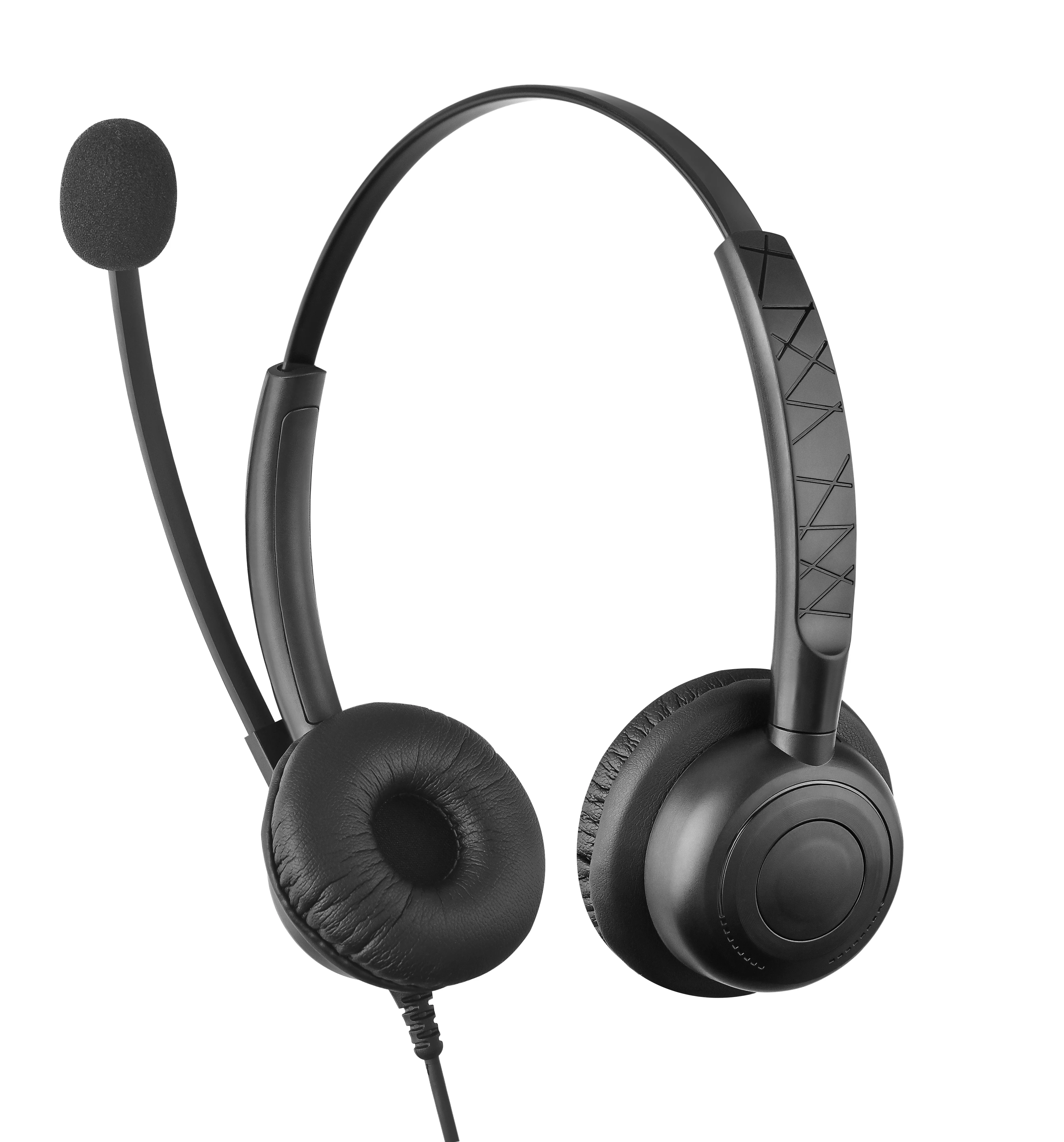 B25 Corded headset with voice-controlled noise cancellation Noise-canceling microphone headset for call center office phones