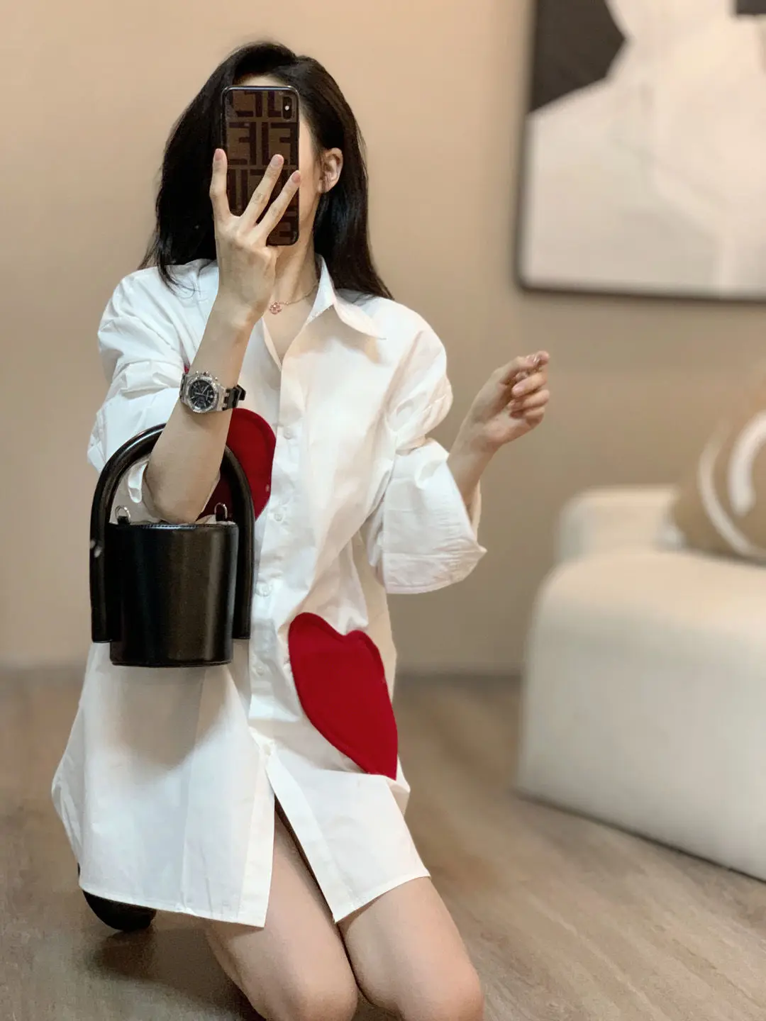 Shirt for women in spring and autumn new Korean style design niche fashion western-style white chic top