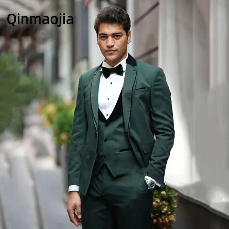 

New Arrival Formal Casual Men Suits Slim Fit 3 Pieces Formal Male Suits Groom Wear Wedding Tuxedos Blazer+Vest+Pants Costume