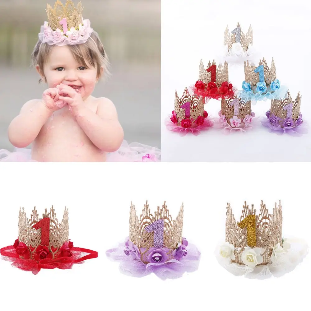 2017 Fashion New Baby Girls Toddler Flower Crown Headband Birthday Accessories