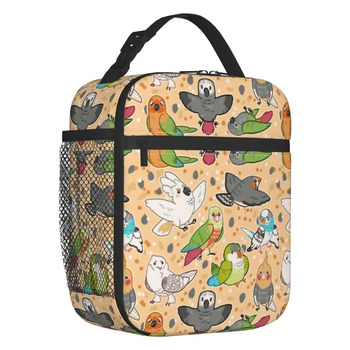 Pet Birds Portable Lunch Box Women Waterproof Cockatiel Budgie Parrot Thermal Cooler Food Insulated Lunch Bag Office Work