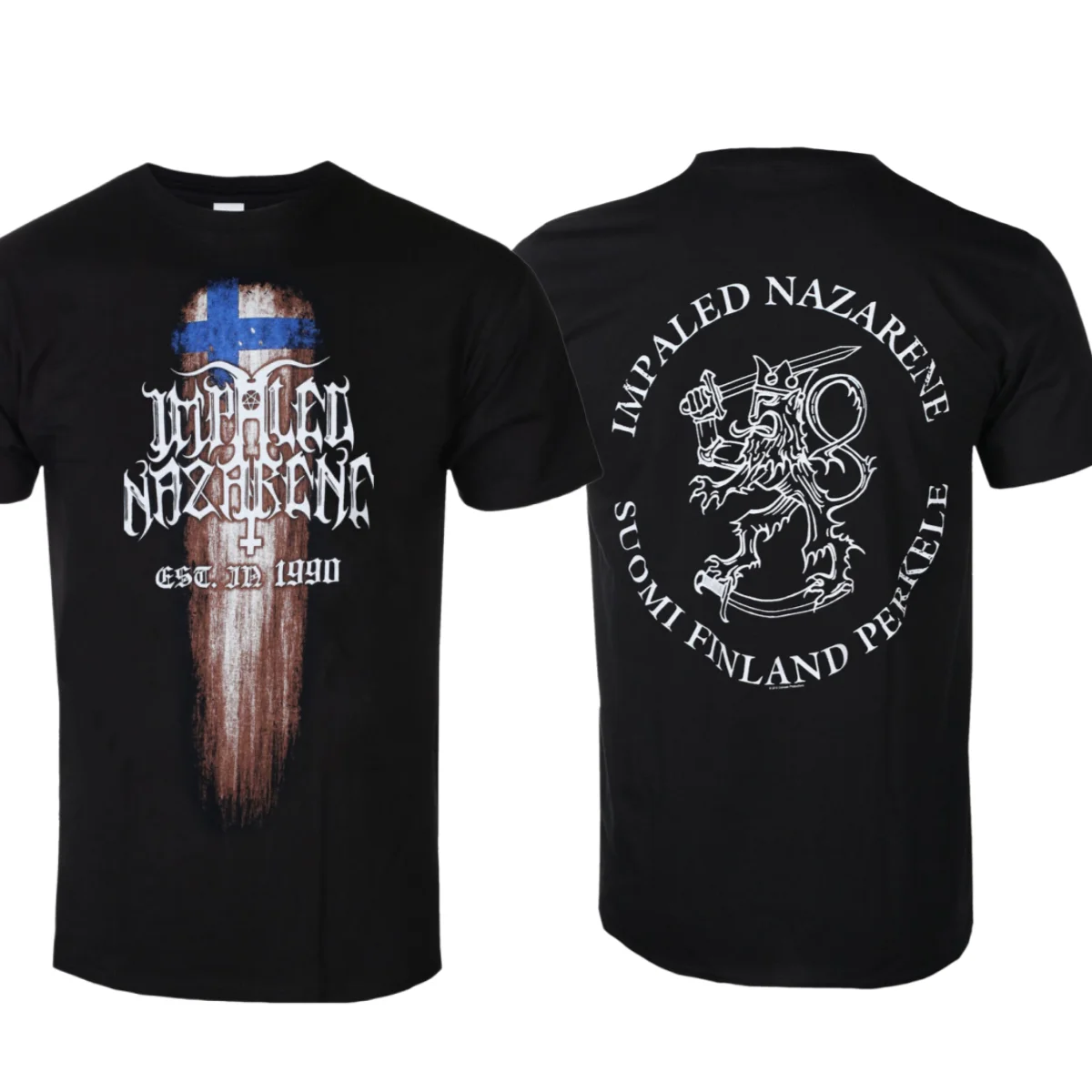 Impaled Nazarene Suomi Finland Perkele Printed Cotton T-shirt, Unisex, Street Casual Sports Style Classic Band T-shirt