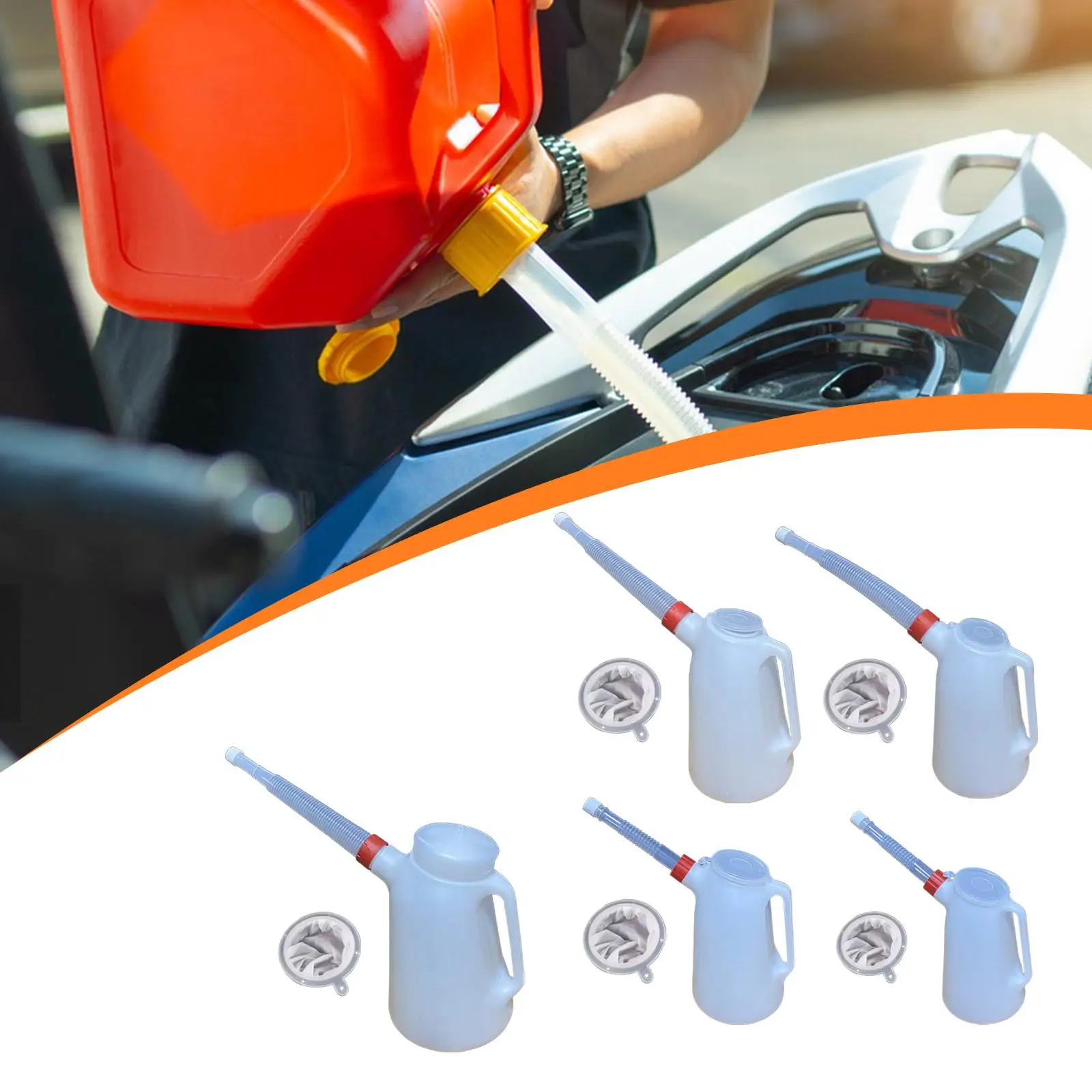 Oil Jug with Long Spout Multipurpose Oil Dispenser for Car Traveling Garage