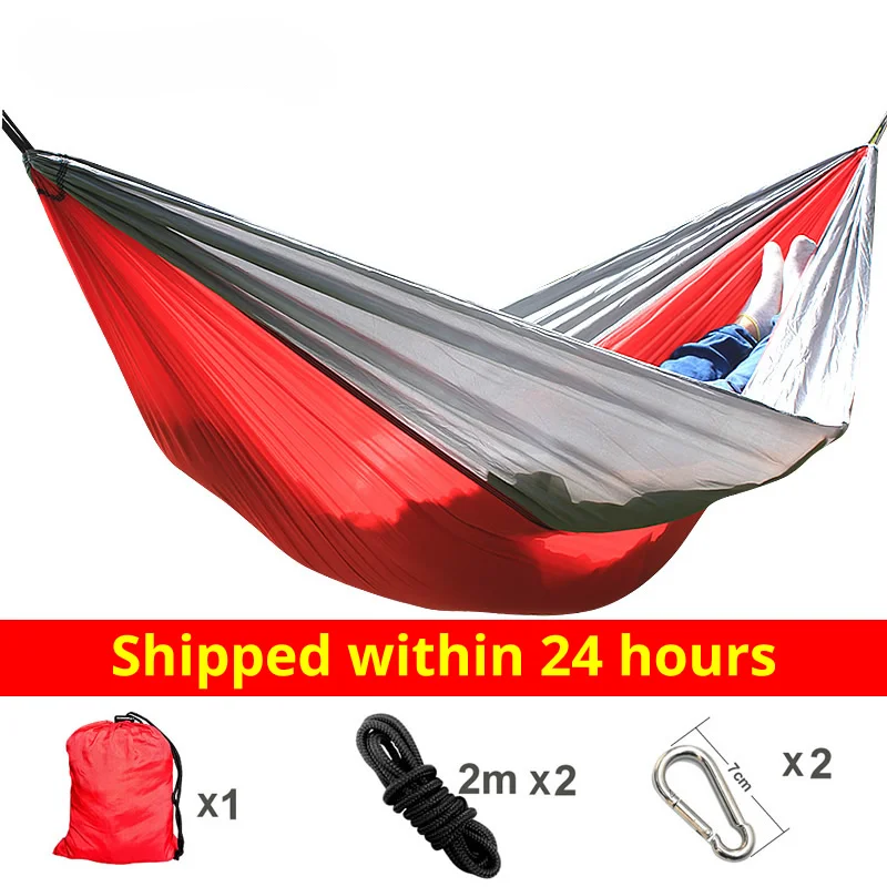 Hammock Nylon Camping Survival garden hunting Leisure Travel Double Person Portable Parachute Hammocks