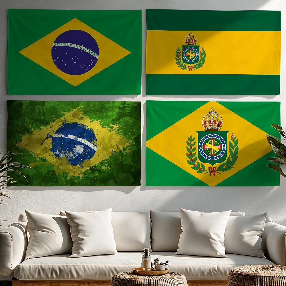 Nation Brazil flag Tapestries Outdoor Parties Bedrooms Living Rooms Dorm Rooms Wall Decor Banners Gifts