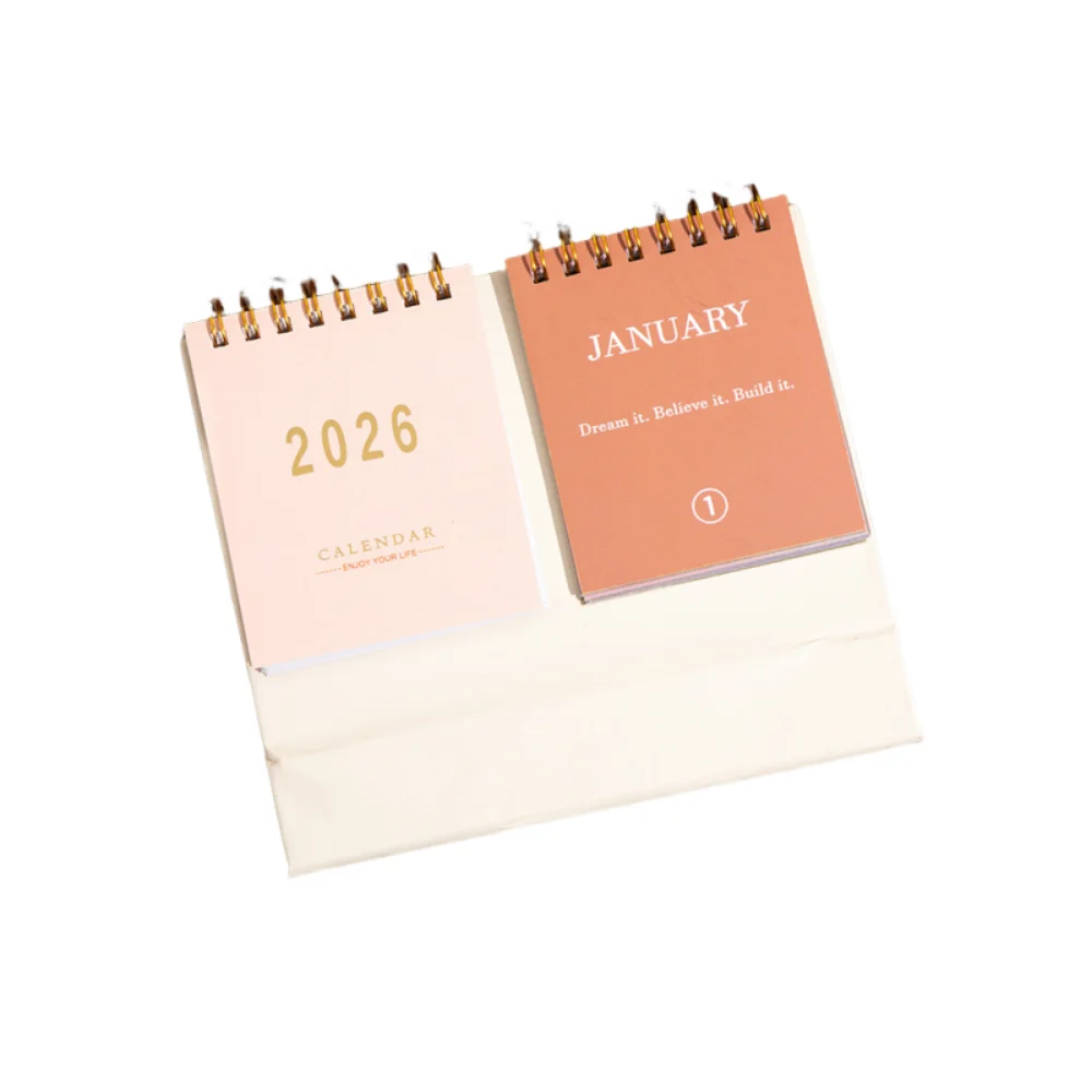 

Настольный календарь на 2026 год с двусторонними страницами, на спирали, в формате-стенд, с функцией заметок, откидной, минималистичный дизайн, планировщик с чек-листом
