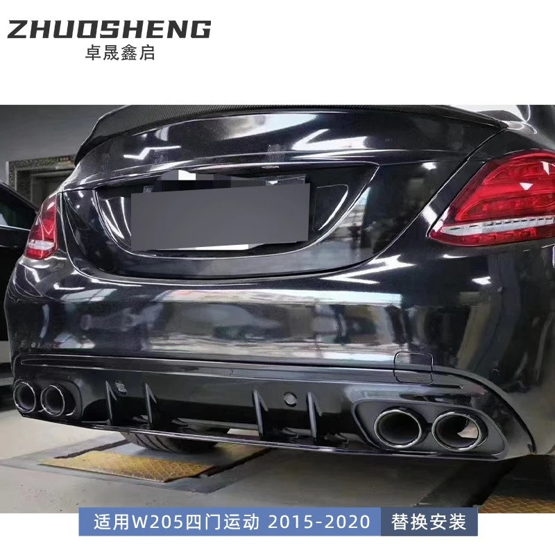 Rear Lip for Mercedes C-Class W205 19 C63 AMG , Exhaust Tips, Bumper Kit, Car Body Parts, Styling Accessories, 4PCS Set
