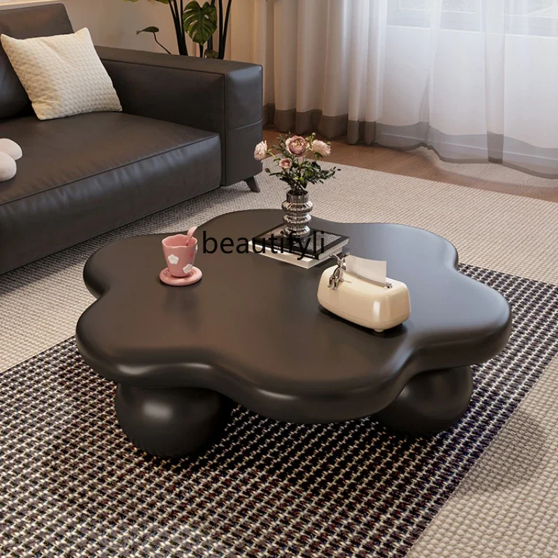 

Minimalist Living Room Cream Style Irregular Shaped Coffee Table Simple Modern Designer Creative