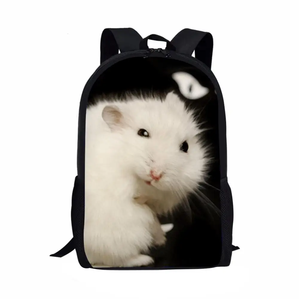 Cute Hamster Print Children School Bag Student Book Bag Kids Shoulder Backpack Boy Girl Daily Casual Backpack Travel Rucksacks