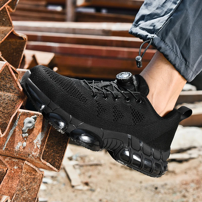 

Men's Military Tactical Army Boots with Side Zipper Anti-Slip Ankle Work Safety Hiking Shoes