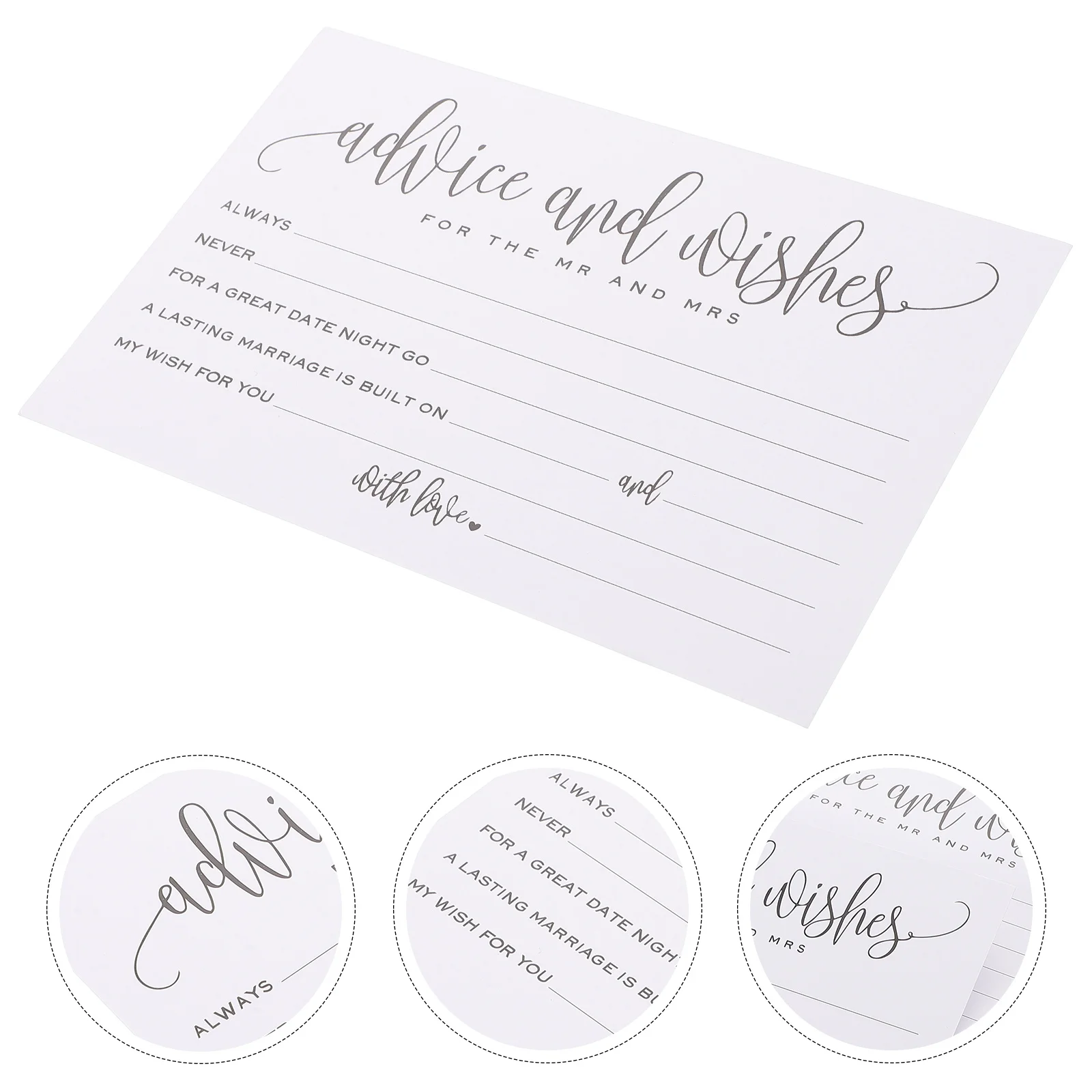 

50Pcs Wedding Table Cards Writable Blessing Cards for Banquet Wedding Wishes Messages Writable Table Card
