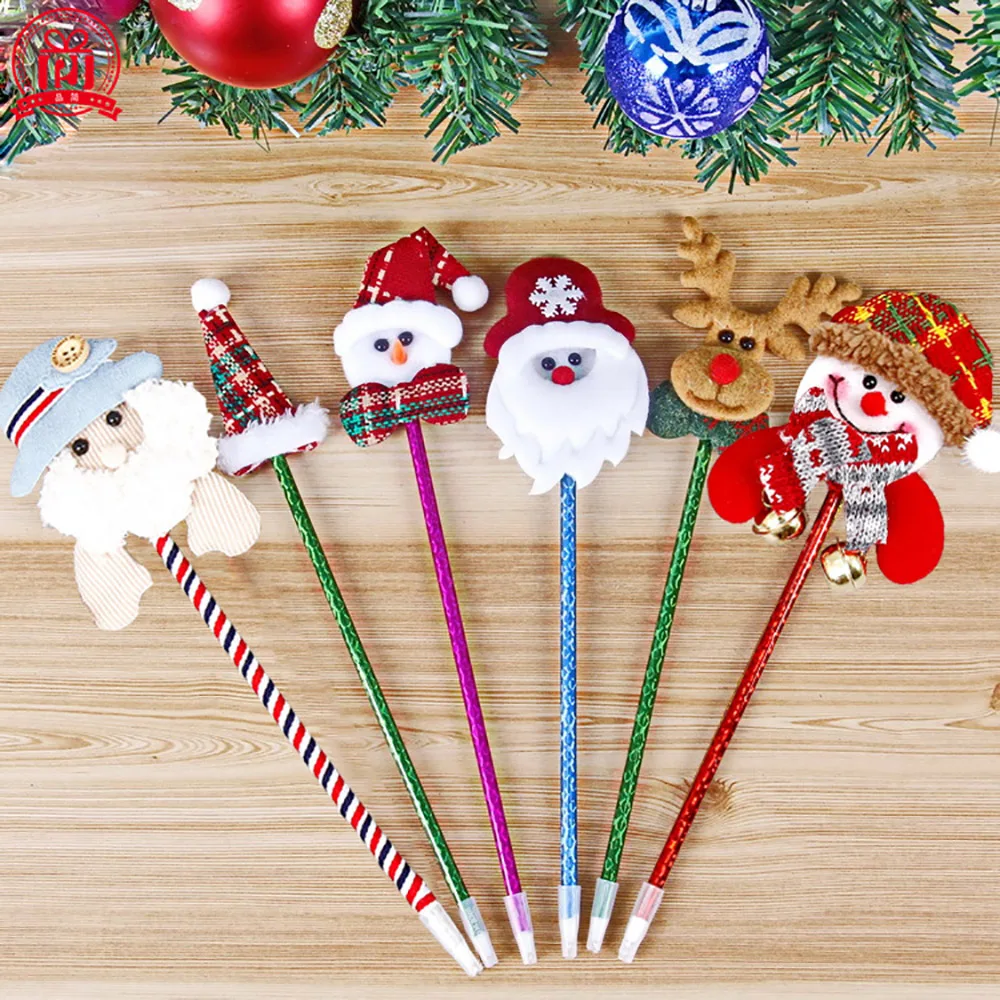 

6Pcs/lot Ballpoint Pen Christmas Cute Signature Pen School Stationery Office Accessories Suppliers Pen Kids Gifts