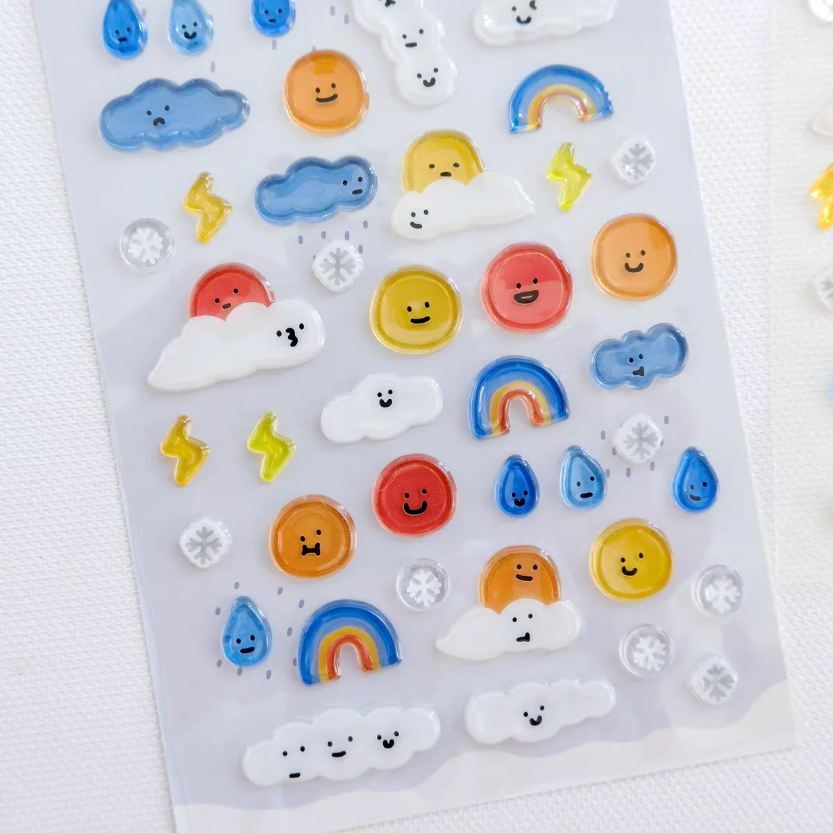 Korean Import BONITO Kawaii Cloud Sun Rain Weather Stickers PVC Scrapbooking Diy Journal Stationery Sticker Gift