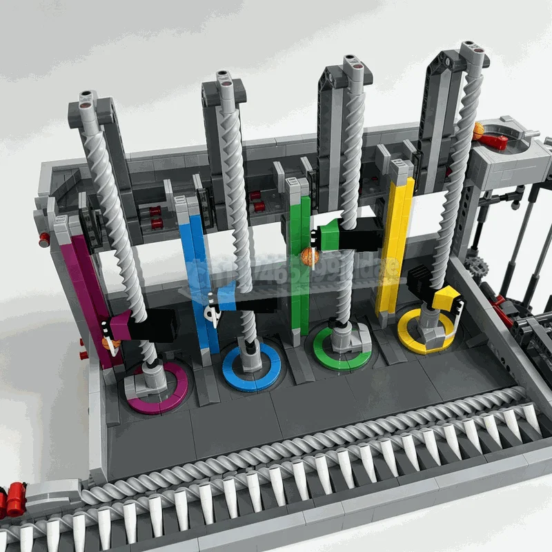 2717PCS Technical Ball Sorting Spinning Pole Machine Building Blocks Mechanical Conveyor Model DIY Assembly Toy Creative Gifts