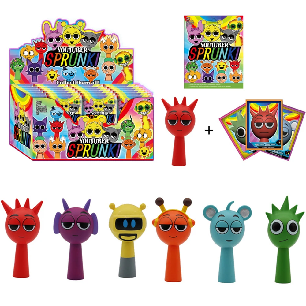 24PCS Sprunki Figures Incredibox Toy Sprunki Figurines Oren Wenda Jevin Figure Set Pvc Model Ornament Desktop Decoration Gift