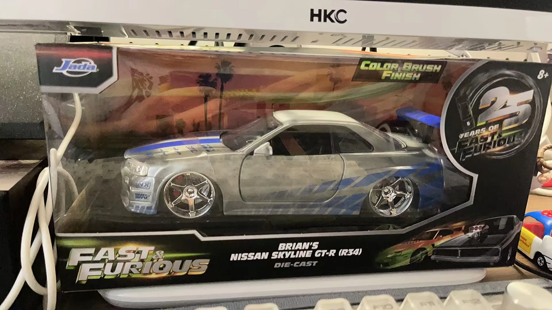 Jada 25th 1:24 Fast & Furious Alloy Car Dodge Charger Skyline GTR Totota Supra Mitsubishi Eclipse Lancer EVO Collection Toy Gift