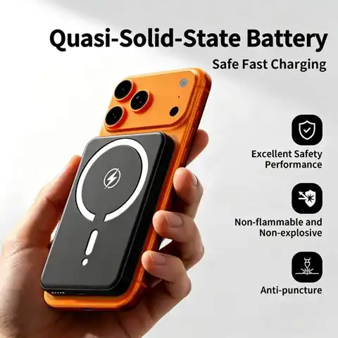 10000mAh Magnetic Power Bank, 22.5W Fast Charging Wireless Portable Charger, Anti-Explosion External Battery for iPhone 12-17 Pr