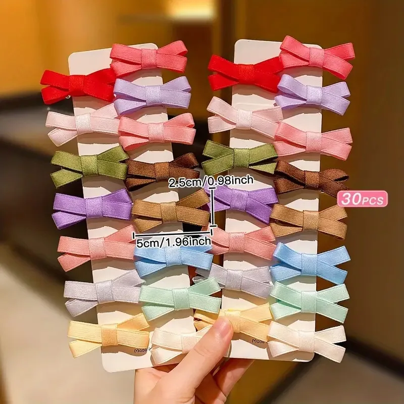 Handmade Bow Fabric Hair Clips, 30/40pcs Set