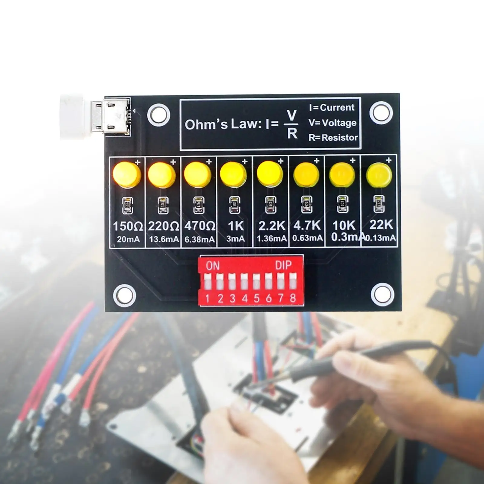 Kit de pratique de soudure DIY, Tableau d'apprentissage de la loi d'Ohm, Expérience électronique métallique pour la formation en laboratoire