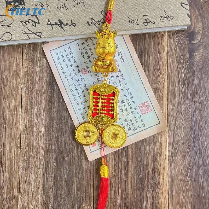 1 Buah 2026 Tahun Kuda Ornamen Hiasan Dinding Tahun Baru Dekorasi Keberuntungan Hadiah Liontin Kecil Pot Tanaman Hijau Pindah Rumah