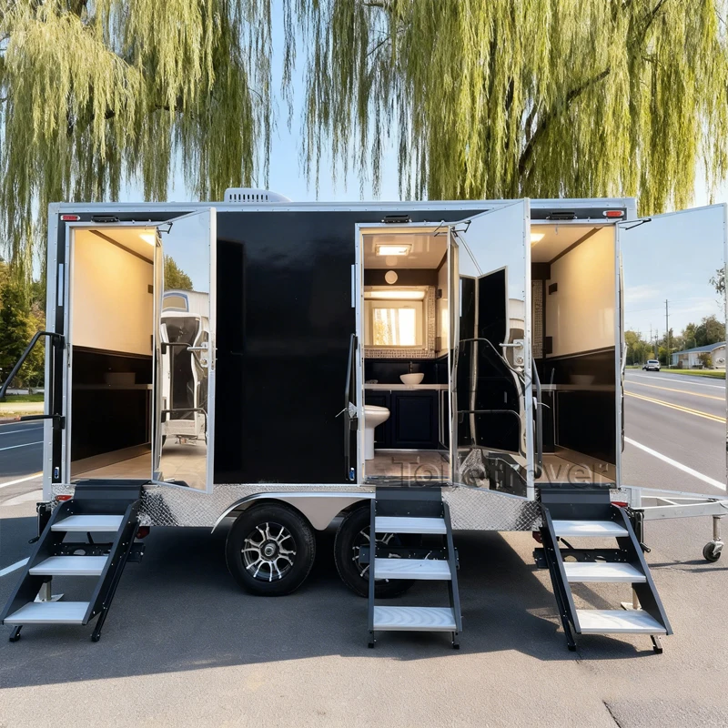 Commercial Portable Toilet Trailer Basic Customizable Luxury Bathroom Trailers Multifunctional Mobile Restroom Trailer for Sale