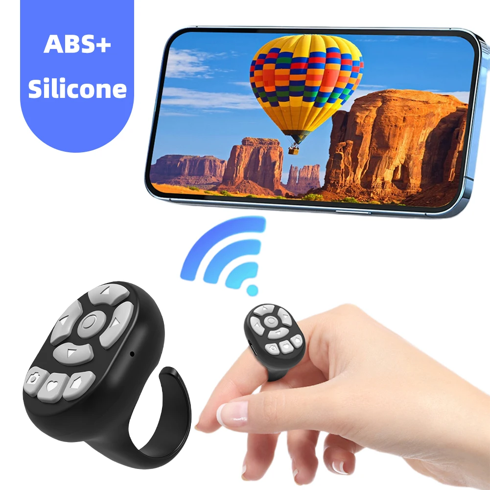 Wireless Camera Shutter Selfie Button Bluetooth-Compatible Multifunction for TIK Tok Scrolling Ring for iPhone Xiaomi Huawei