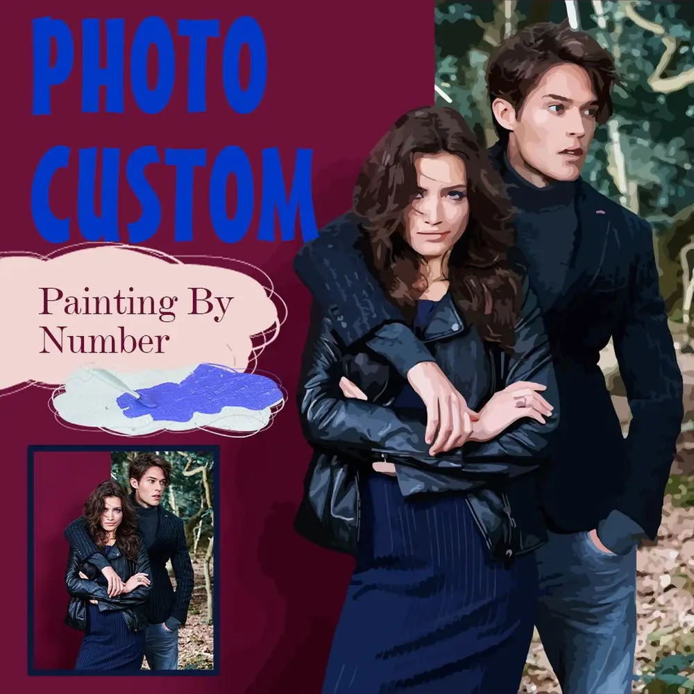 24/36/48 Color Photo Custom Customize Personalized Photo On The Canvas Acrylic Paints Painting Home Decoration Handicrafts