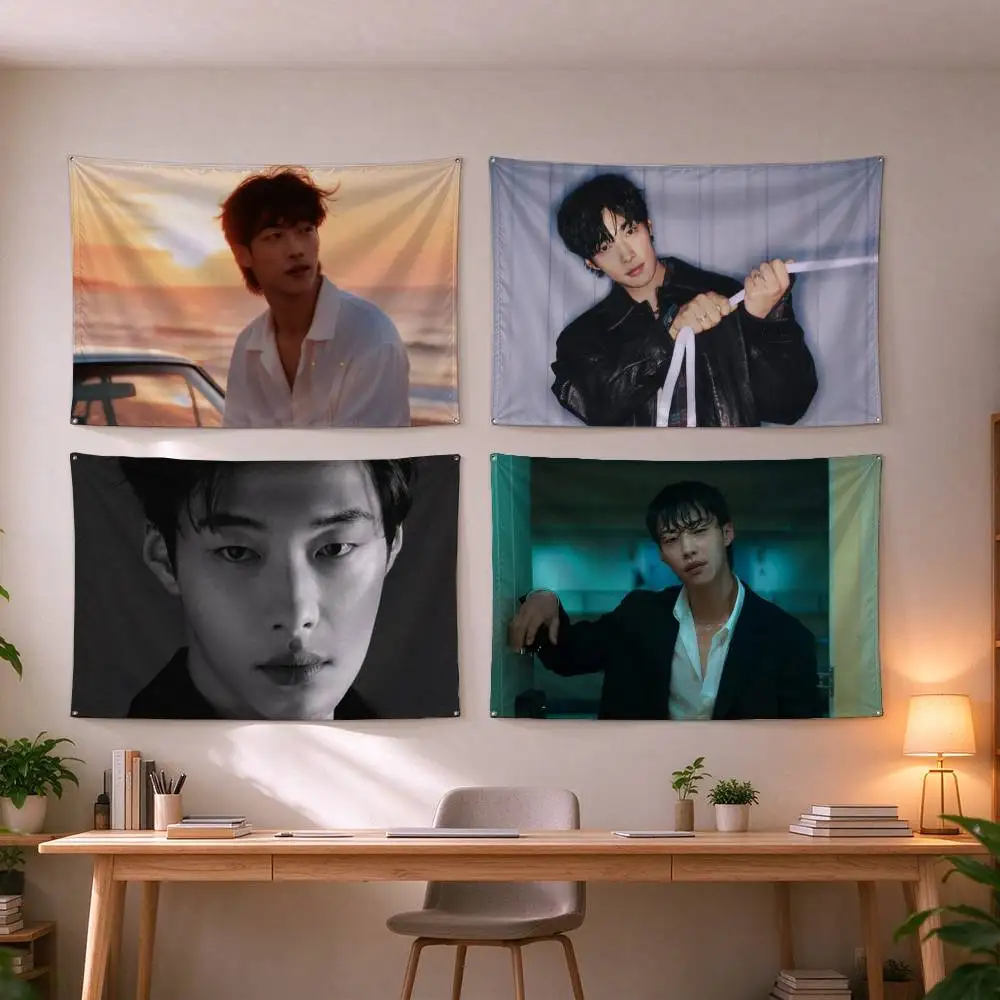 Kpop Actor Woo Do Hwan  Flags Wall Hanging Tapestry Outdoor Garage Room Decorative flag Background Blanket
