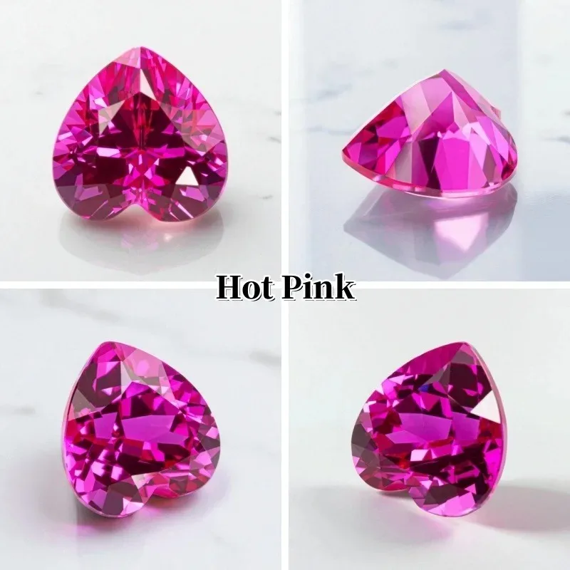 ALab Grown Sapphire Heart Shape Multiple Colors DIY Jewelry Production Main Materials Selectable Certificate