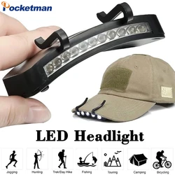 Lampe frontale portable à 11LED pour chapeau de baseball, lumière de casquette, lumière de sauna, lumière extérieure pour le cyclisme, la randonnée, la pêche