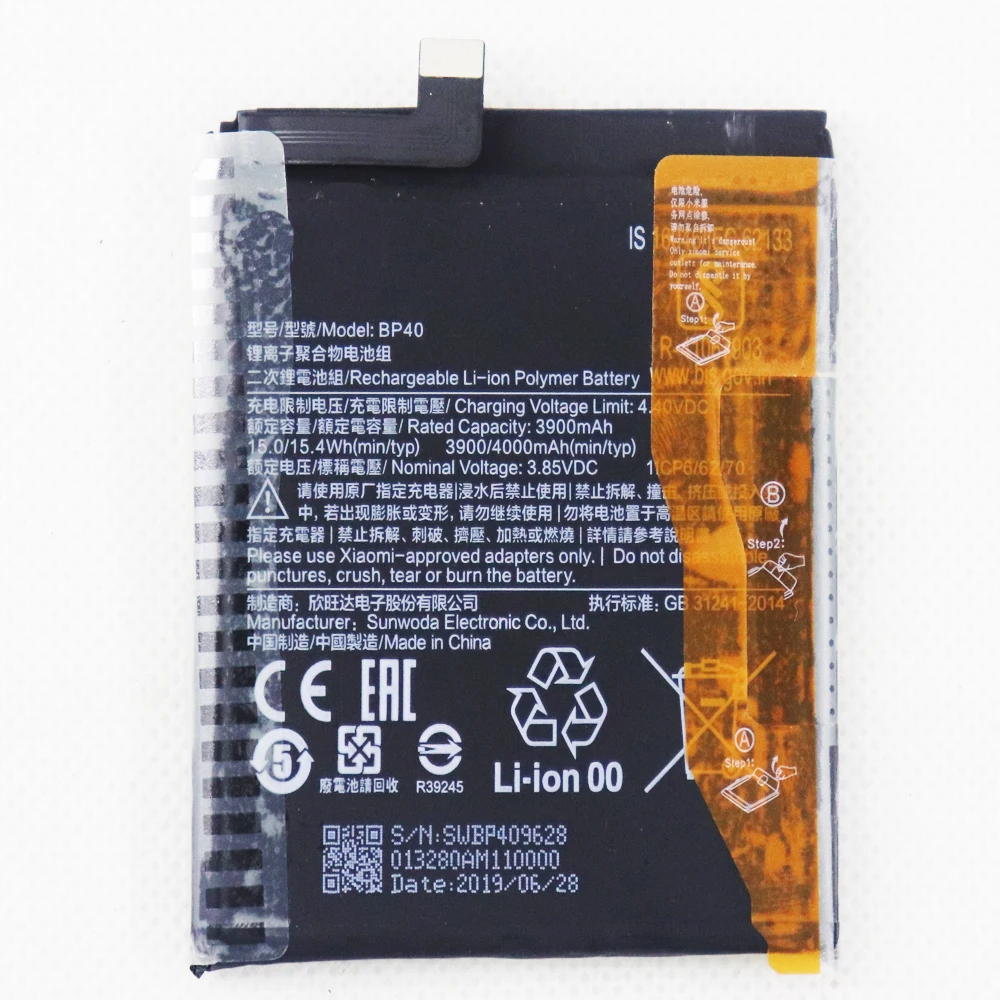 Original BP40 4000mAh Battery For Xiaomi Redmi K20 Pro / Mi 9T Pro BP40 Phone Replacement Batteries