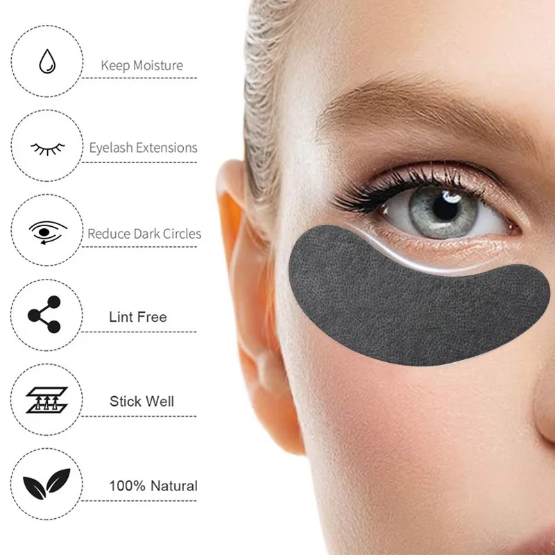 SENSE LASHES 50 Uds parches de Gel negro para ojos para extensión de pestañas UV debajo de las almohadillas para los ojos herramientas de maquillaje