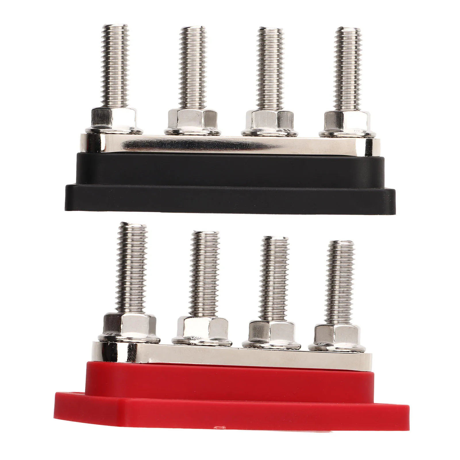 

4 Post Power Distribution Block 3/8inch M10 Studs Battery Bus Bar with Cover DC12V to 48V 300A for Cars Boats RVs Marine Bus Bar