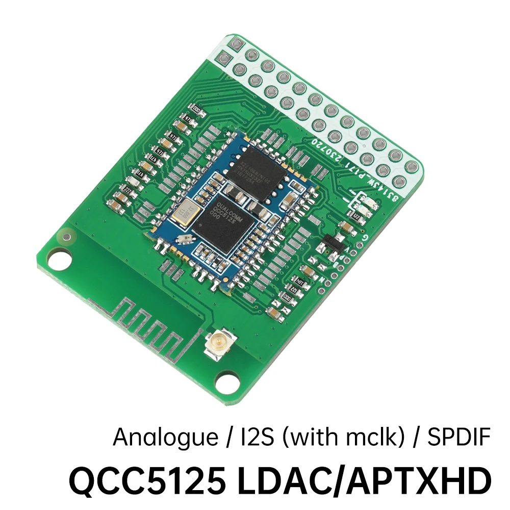 Módulo de áudio estéreo DC 3.6-5.5V LADC Lossless QCC5125 Bluetooth 5.1 Passagem alta APTX/APTXLL/APTXHD Decodificação SPDIF Analógico I2S