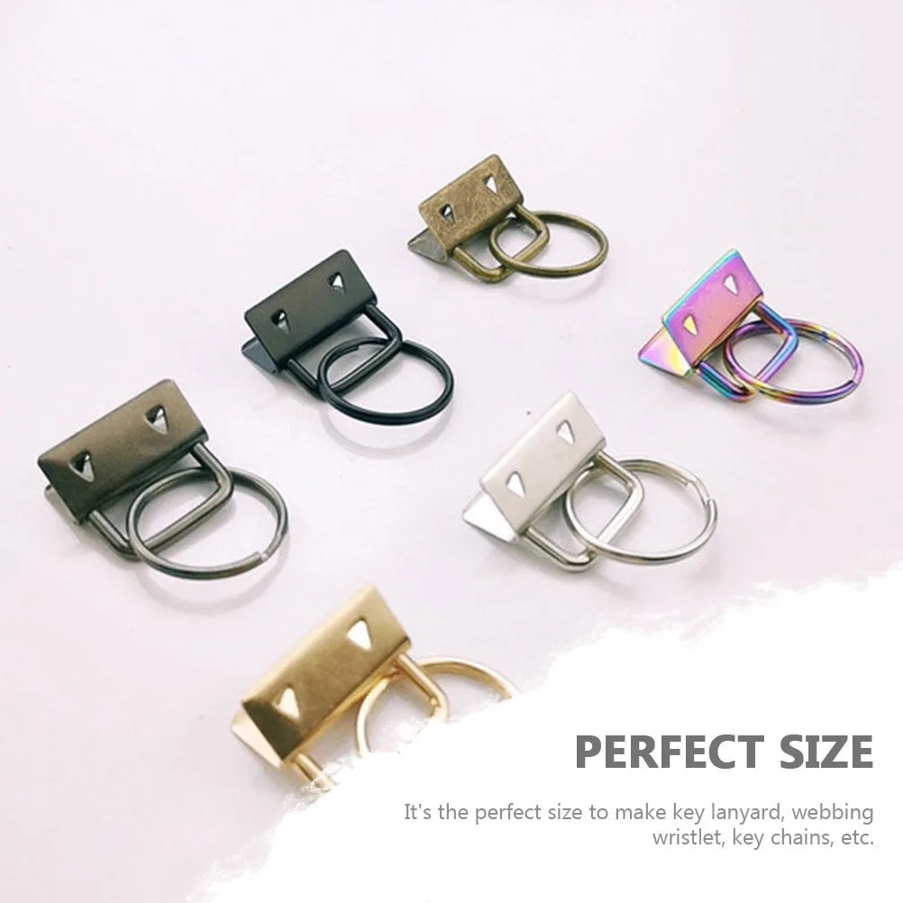 

40pcs Key Ring Set Iron Ribbon Ends Buckles Handbag Strap End Fastener Clasps Diy Jewelry Cord Ends Clip Wristlet Fob Pliers