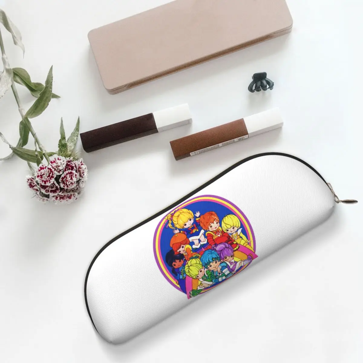 Rainbow Brite And Friend Pencil Cases Pen Holder Storage Stationery Supplies Large Storage Pen Box Pencil Bag for Boy Girl Gifts