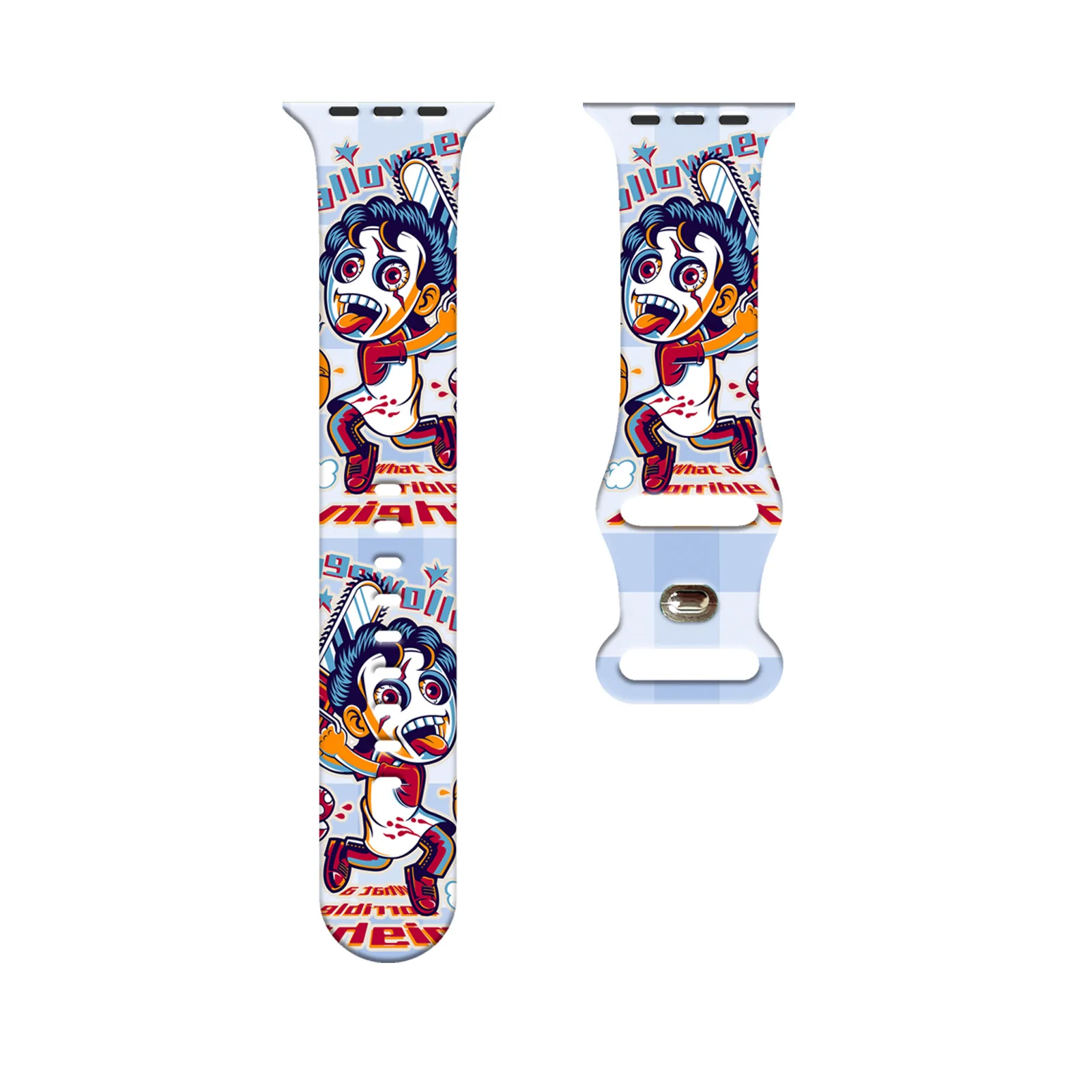 

Troublemaker Printed Strap for Apple Watch 10 9 8 Silicone Band Replaceable Bracelet for iWatch 46mm 44mm 42mm 41mm Watchband