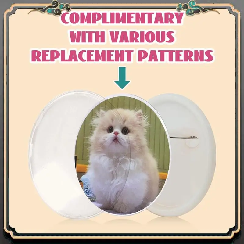 Reliable-Simple Badges Button Maker Machine Button Part , DIY Pin Badge Button Press Machine 48Pcs Button Parts