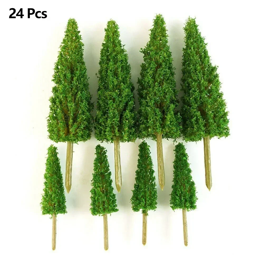 24pcs Mixed Model Trees For Model Train Diorama DIY Crafts Wargames Scenery Or Building Scenics Miniature Tree Train Railroad