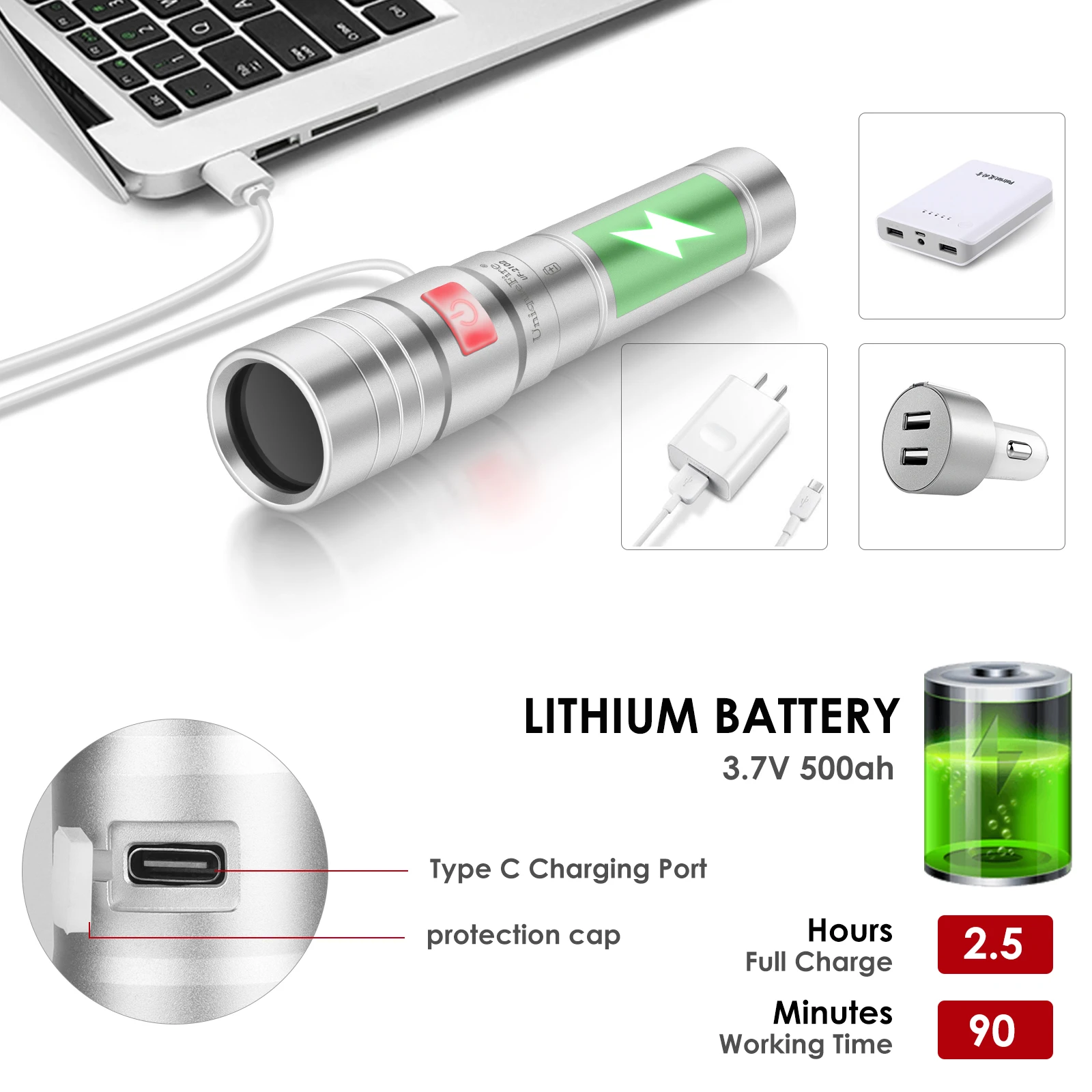 Imagem -03 - Uniquefire-lanterna Ultravioleta com Filtro Detector para Urina de Estimação Luz Negra Led Usb-c Recarregável Cura de Resina 365nm 10w