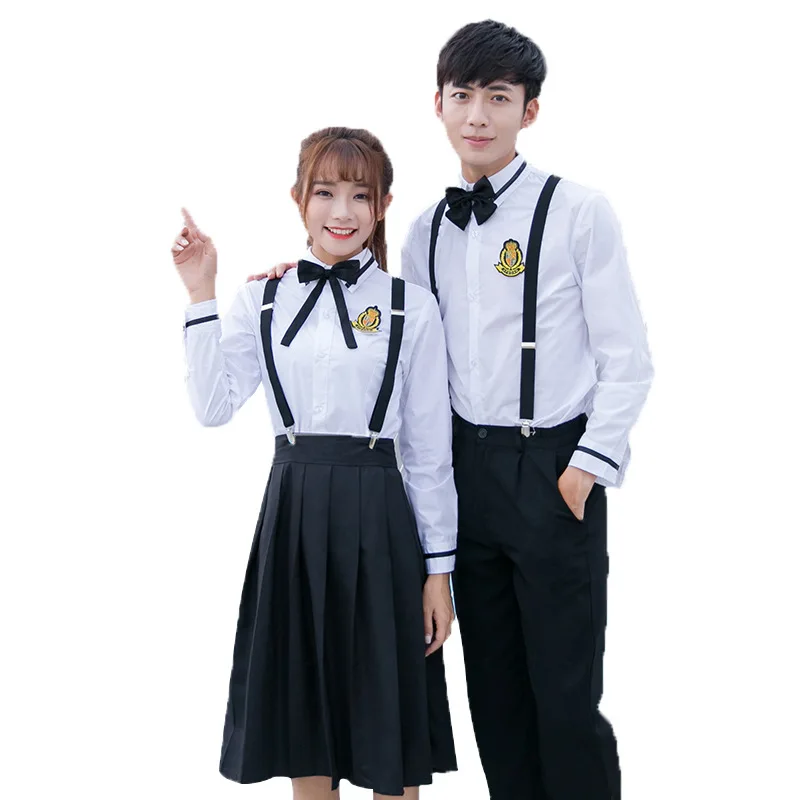 C055 Korean Version School Uniform Shirt Set Junior and High School Student Choir Performance JK Uniform