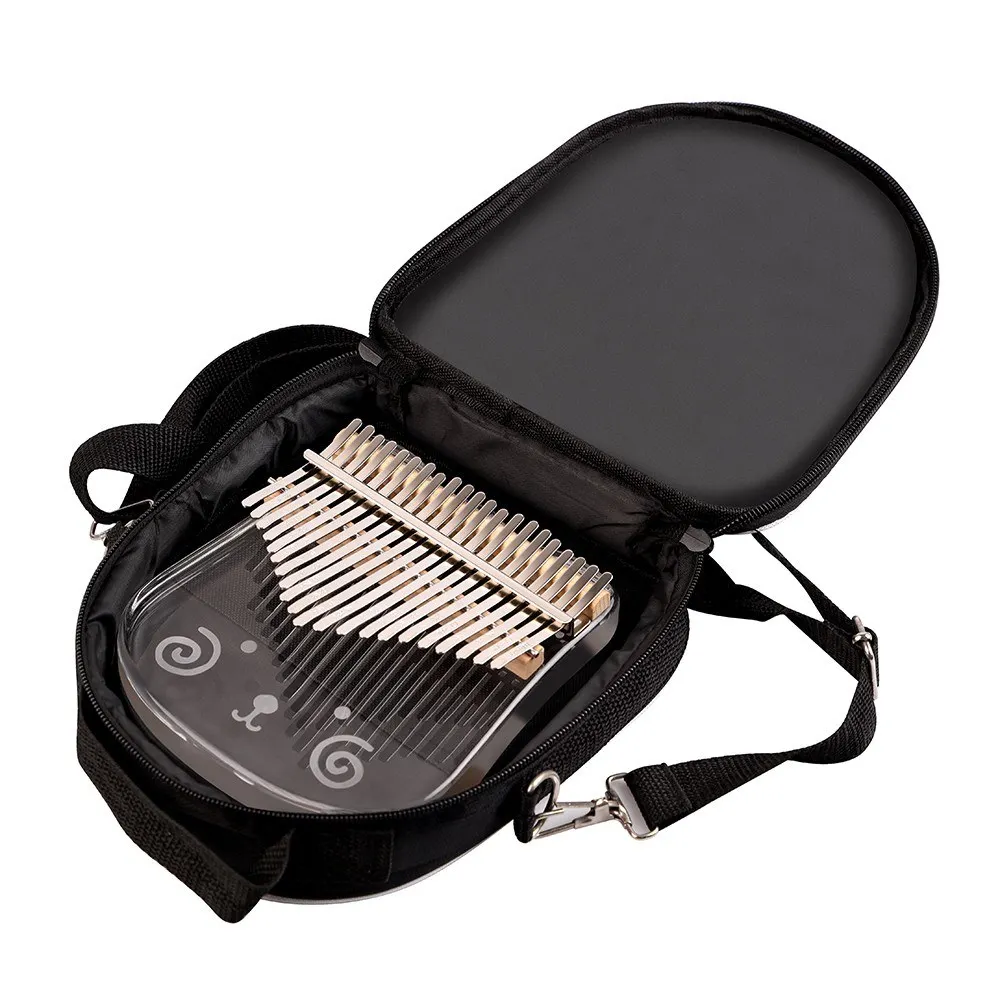 

21-Key Cute Transparent Thumb Piano Kalimba Acrylic Material with Carry Case Tuning Hammer Stickers Cleaning Cloth Finger Protec