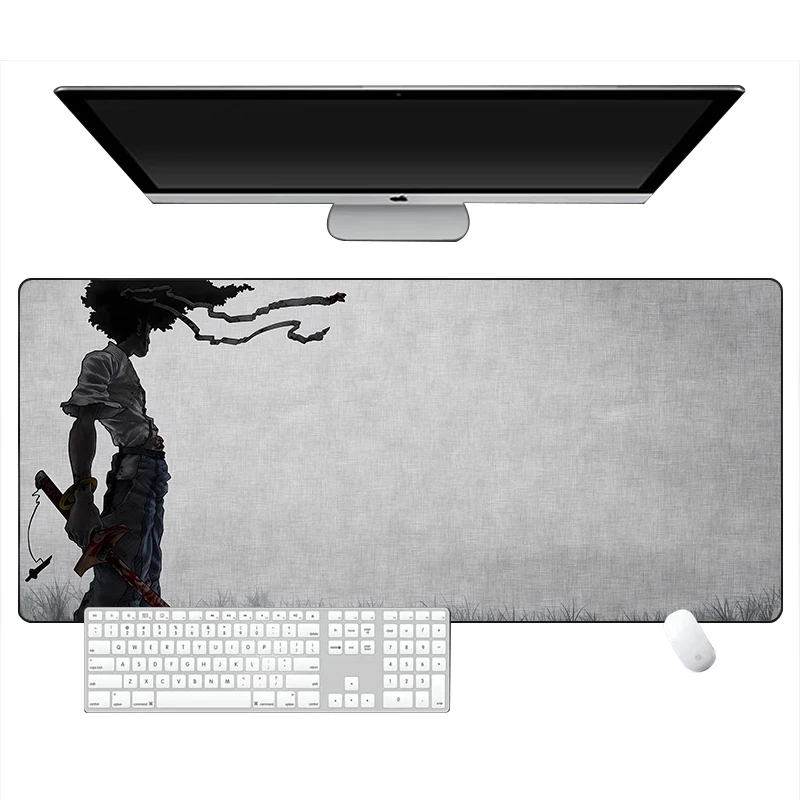 Black and White Anime Game Mouse Pad Keyboard Pad with Lock Edge Extension Mouse Pad Office Desktop Protection Mat XXL Carpet