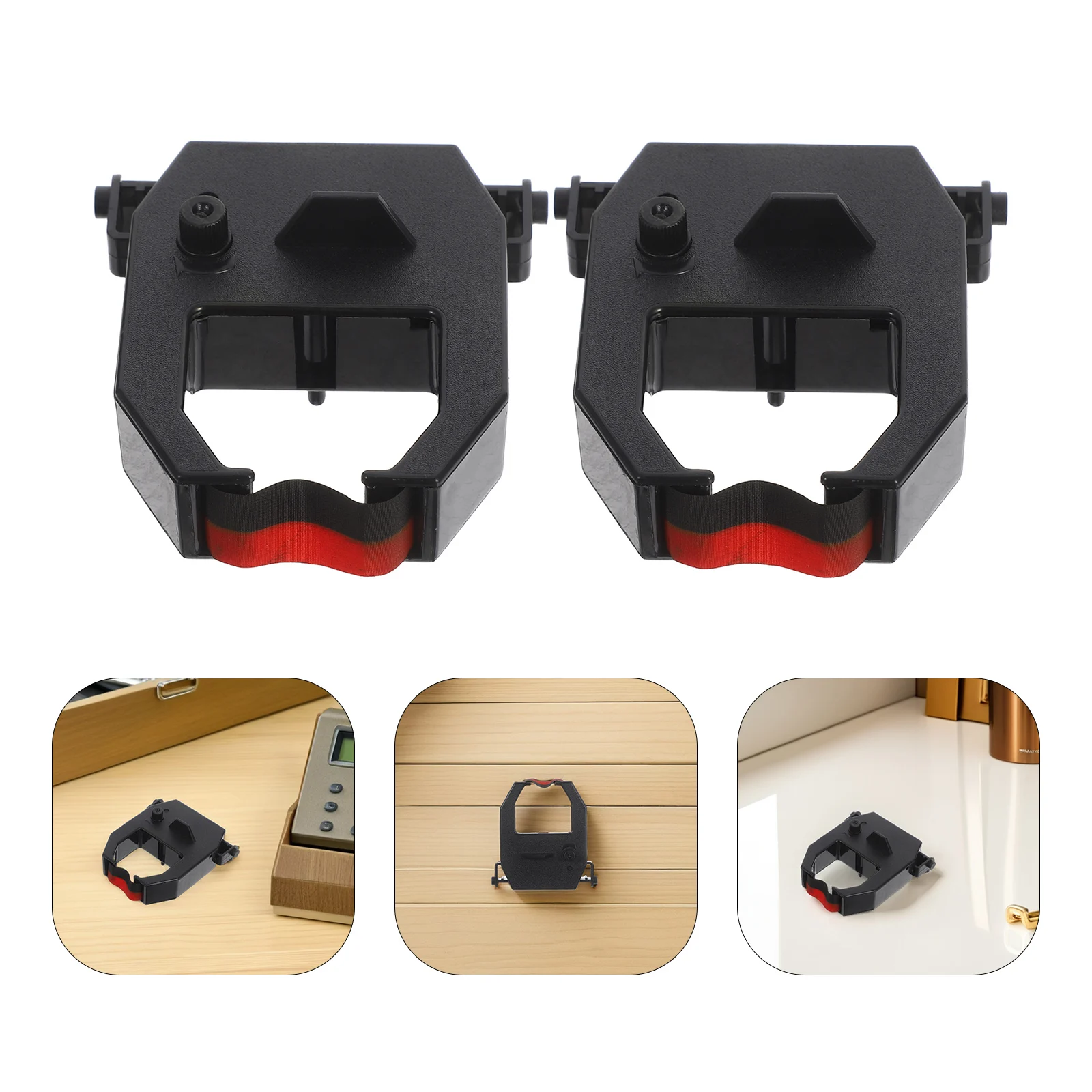 2Pcs Time Clock Ribbon Replacement for Attendance Machines Large Size Longlasting Printing Compatible with Various Time Recorder